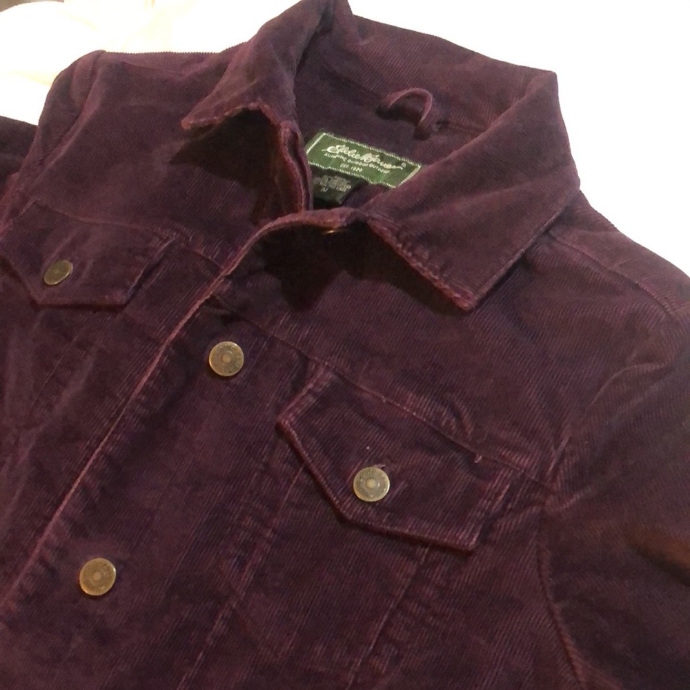 EDDIE BAUER: ladies deep purple corduroy blazer jacket: size M